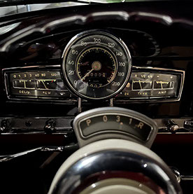 Restoration of Classic Car Instruments Dashboard Lit Up